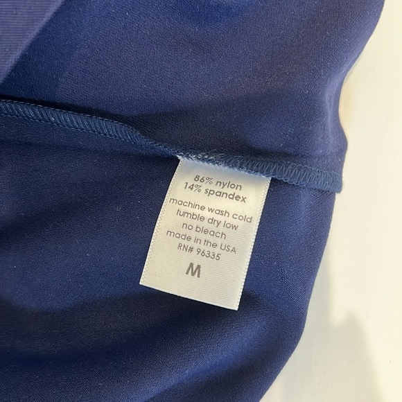 Susana Monaco Halter top shirt blouse tank ruffle Deep Sea navy blue new Medium - Picture 4 of 4